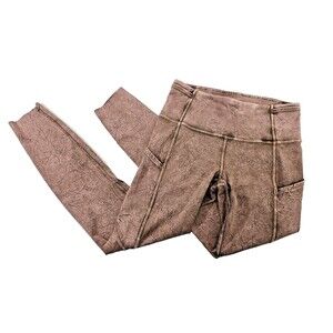 Lululemon Womens 6 Fast Free High Rise Leggings Yoga Pants Brown Earth EUC CUTE!
